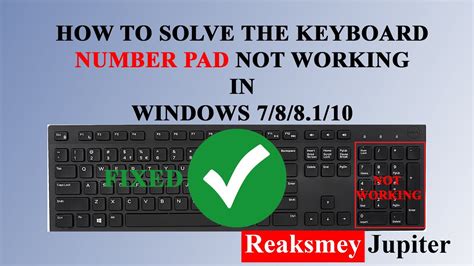 how to solve the keyboard number pad not working