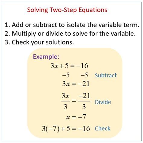 how to solve two step equations