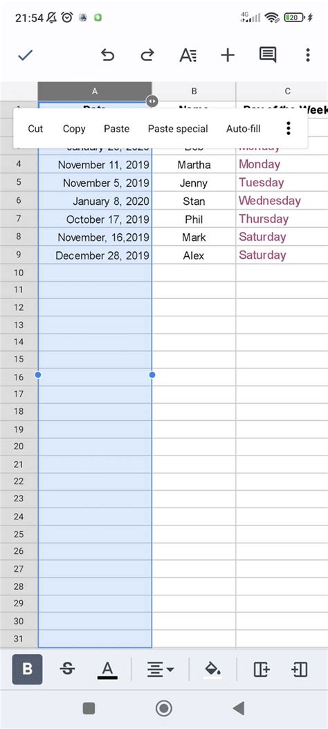 how to sort a column in google sheets mobile
