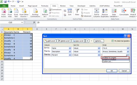 how to sort a spreadsheet by column