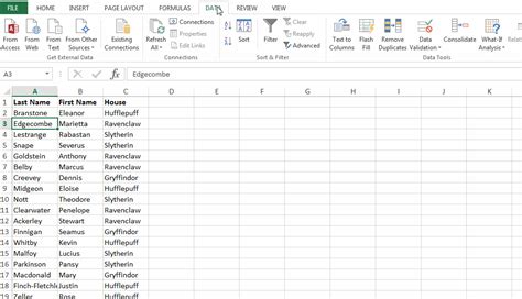 how to sort a to z in excel sheet