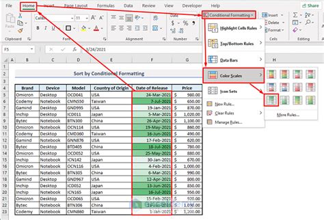 how to sort all columns in excel