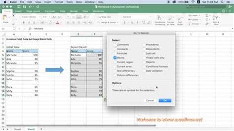 how to sort blank cells to the bottom in excel
