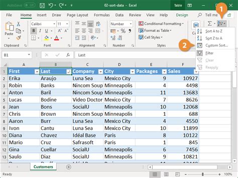 how to sort data in excel spreadsheet
