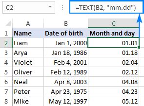 how to sort date of birth in excel by year