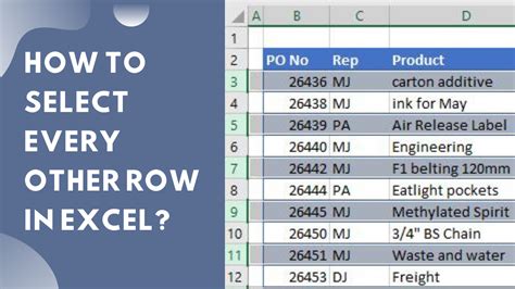 how to sort every other row in excel