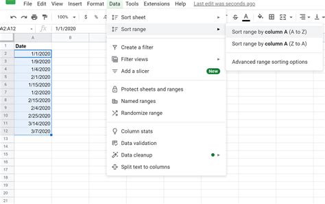 how to sort google sheets by date and time