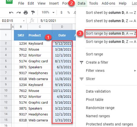 how to sort in excel google sheets
