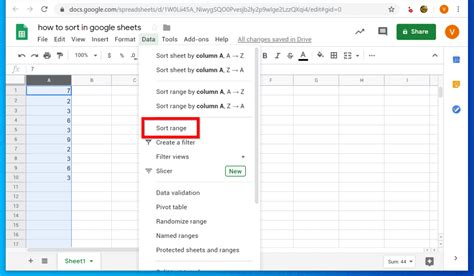 how to sort in google sheets mobile