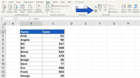 how to sort names in excel alphabetically