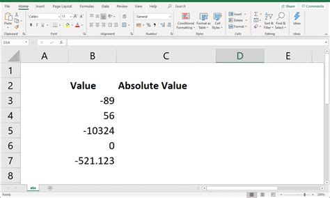 how to sort numbers in excel by absolute value