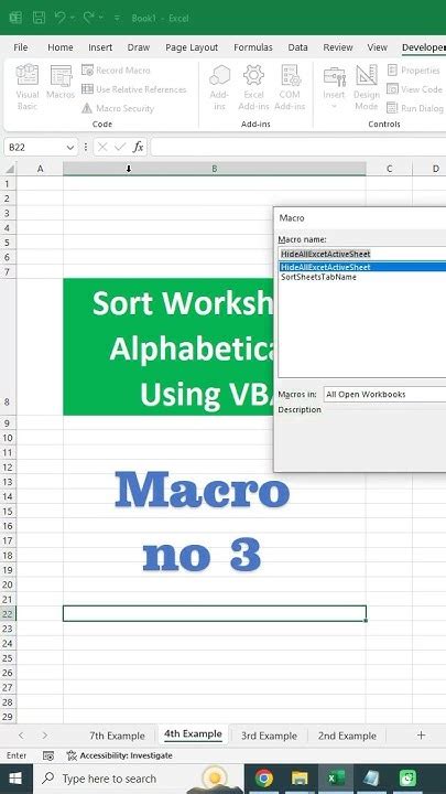 how to sort sheets alphabetically in excel vba