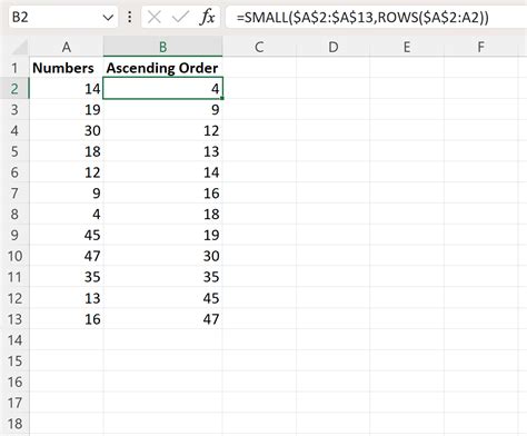 how to sort text in excel in ascending order