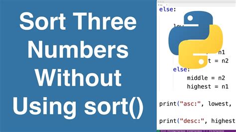 how to sort three numbers in python