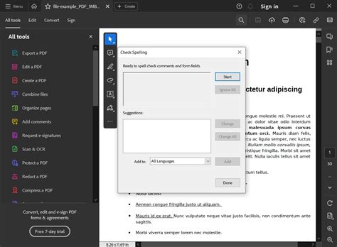 how to spell check a pdf