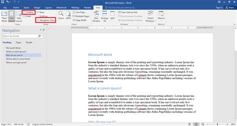 how to split headings in word