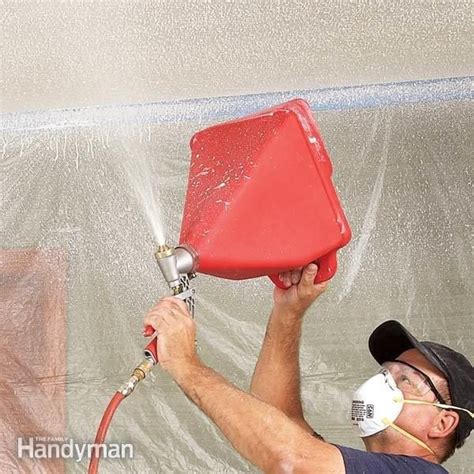 how to spray popcorn ceiling with hopper