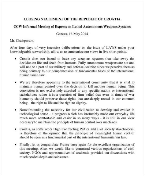 how to start a closing statement for prosecution