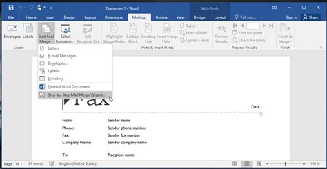 how to start a mail merge letter in word