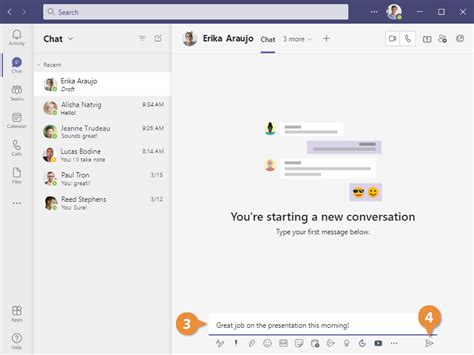 how to start a new chat in teams