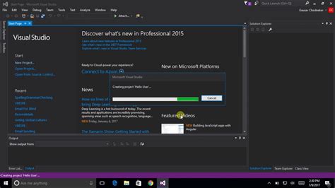 how to start a new project in visual studio