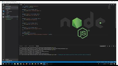 how to start a node js project in visual studio code