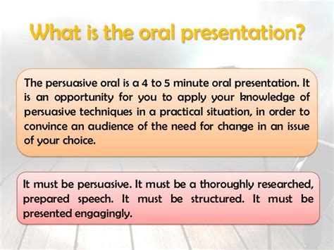 how to start a persuasive oral presentation