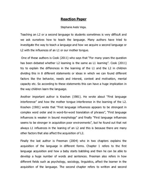 how to start a reaction paper introduction