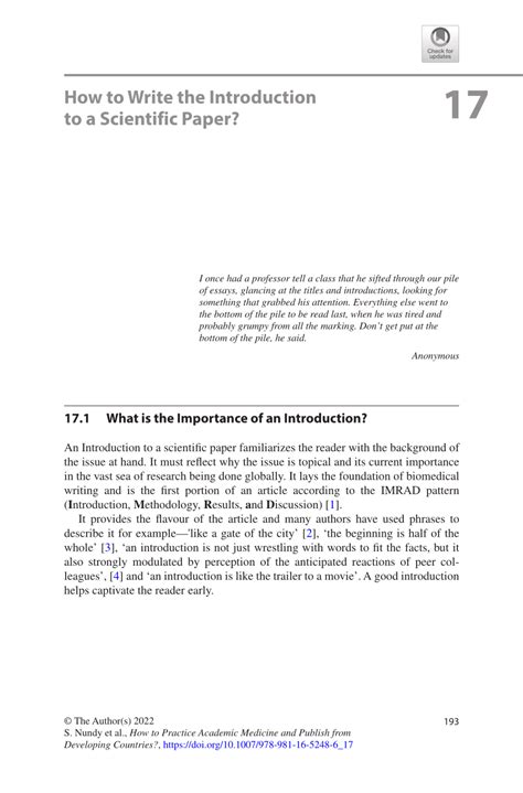 how to start a scientific introduction