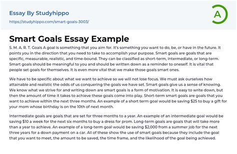 how to start a smart goal essay