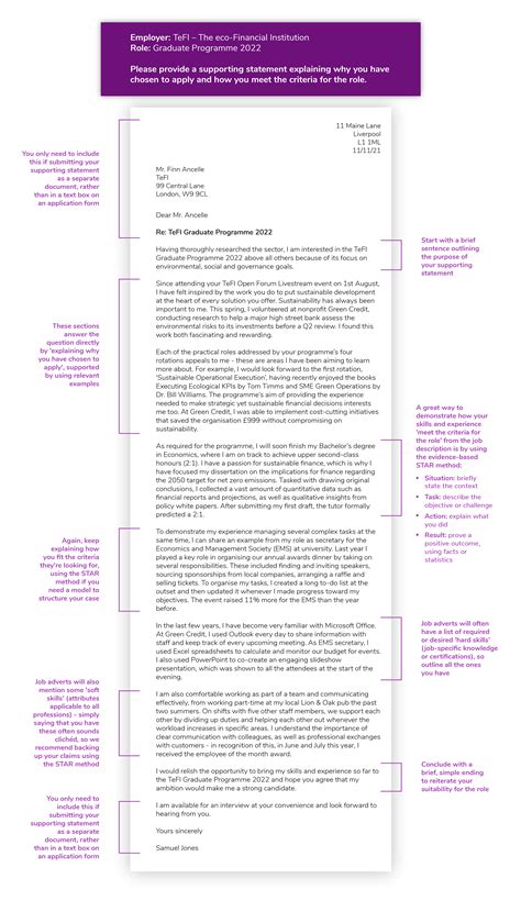 how to start a supporting statement