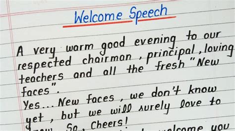 how to start a welcome speech in college