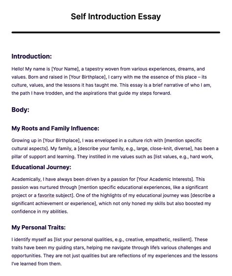 how to start an introduction about yourself essay example