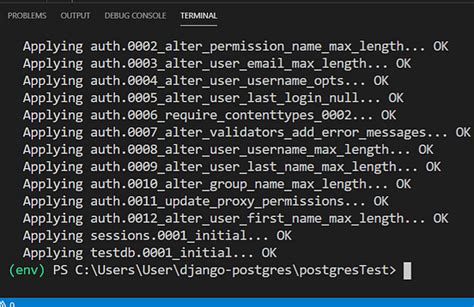 how to start django project with a database postgresql