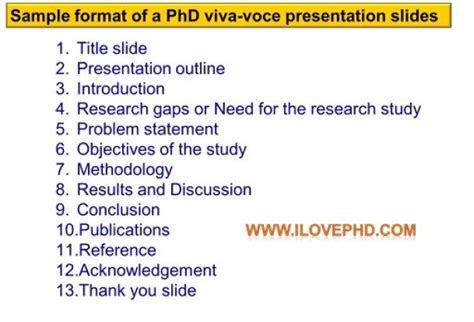 how to start phd viva presentation sample