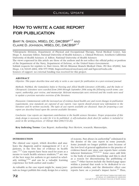 how to start writing a case report