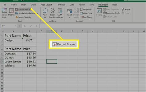 how to start writing macros in excel