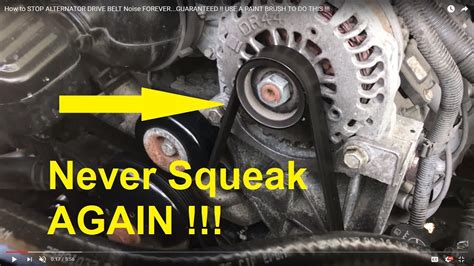 how to stop a alternator belt from squealing