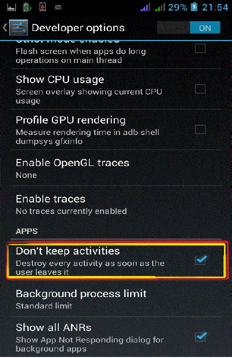 how to stop auto kill apps in android