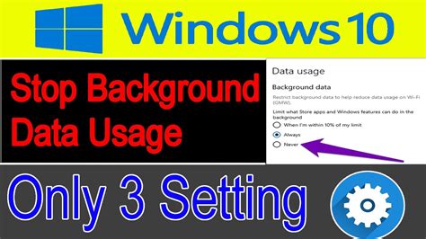 how to stop background data usage in windows 10