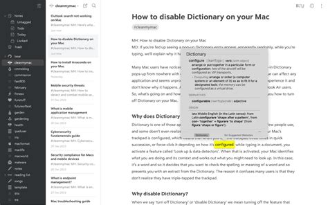 how to stop dictionary on macbook
