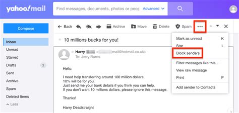 how to stop facebook messages in yahoo mail