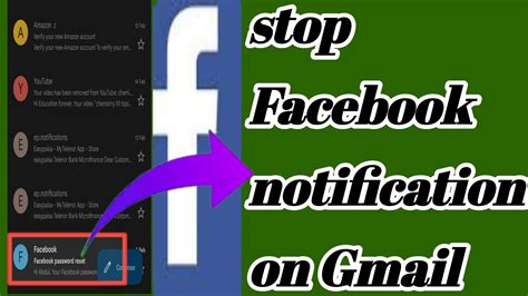 how to stop facebook notifications in gmail