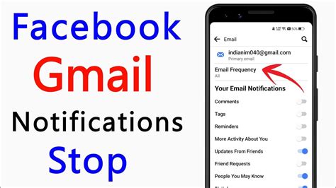 how to stop facebook notifications in my gmail