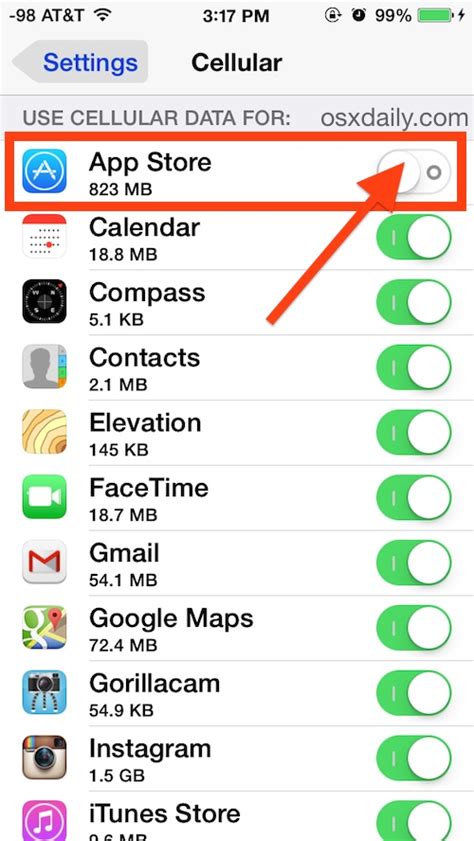 how to stop iphone from using cellular data