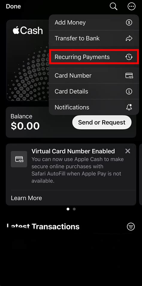 how to stop recurring payments on apple wallet
