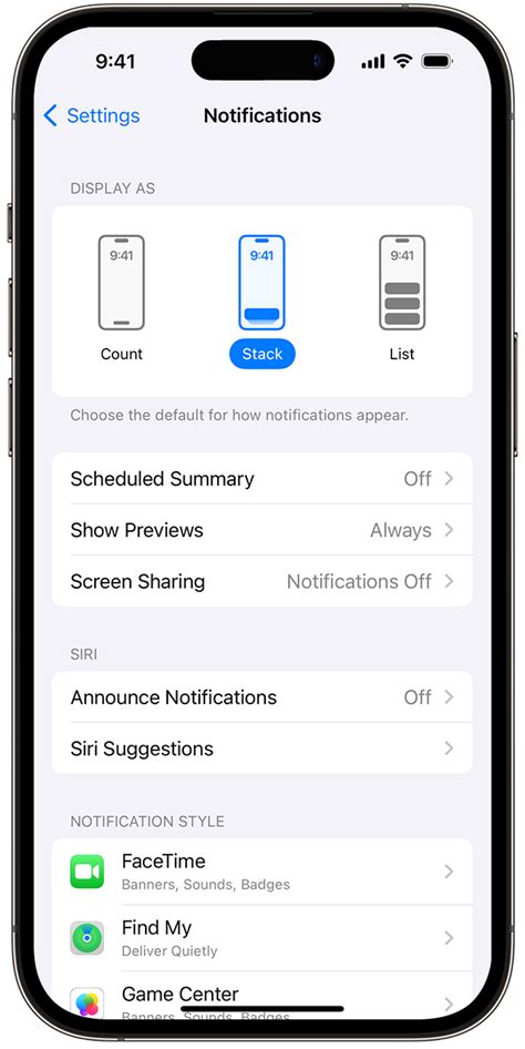 how to stop settings notifications on iphone