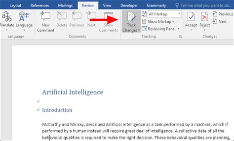 how to stop tracking changes in word