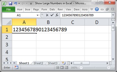 how to store large numbers in excel