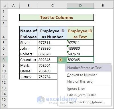 how to store numbers in excel as text